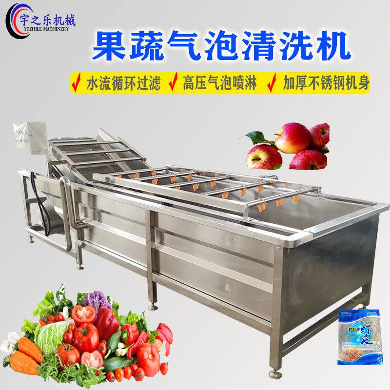 气泡喷淋清洗机 自动小龙虾洗虾机 蒜黄气浴清洗设备 荠菜清洗线