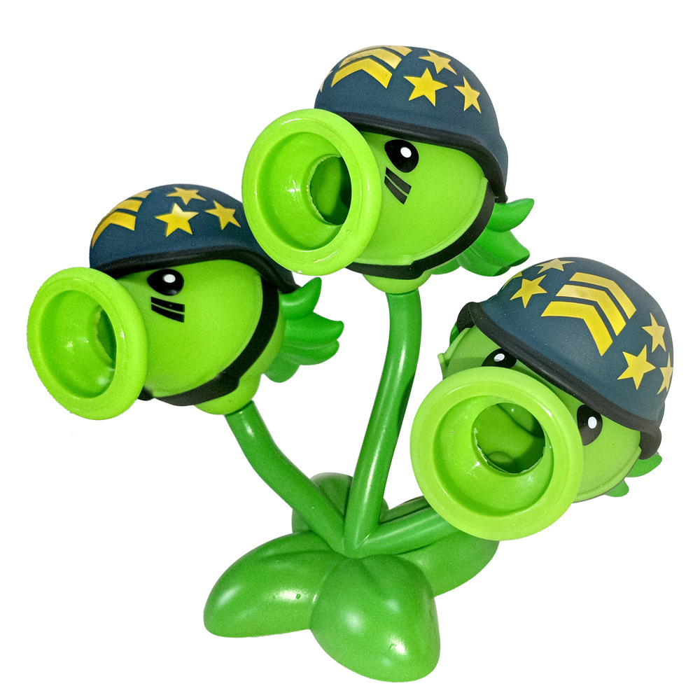 植物大战僵尸软胶超级三头豌豆火焰豌豆原始豌豆毒液豌豆儿童礼物