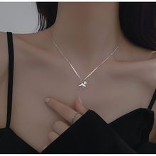 s999纯银鱼尾珍珠项链女 轻奢小众白贝母吊坠ins风春夏锁骨链