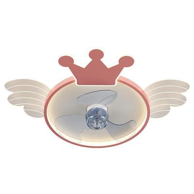 儿童房卧室吸顶灯ins网红轻奢皇冠风扇灯创意新款女孩公主房灯具