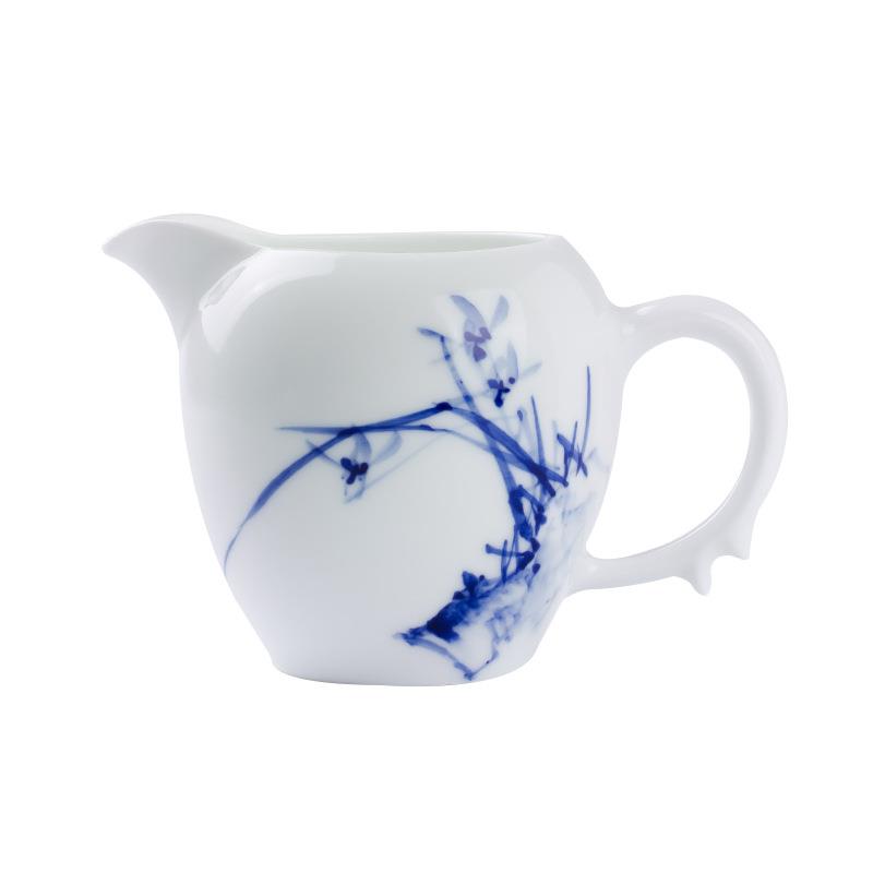 景德镇手绘茶具青花新中式古风陶瓷把手公道杯功夫分茶器茶海耐热