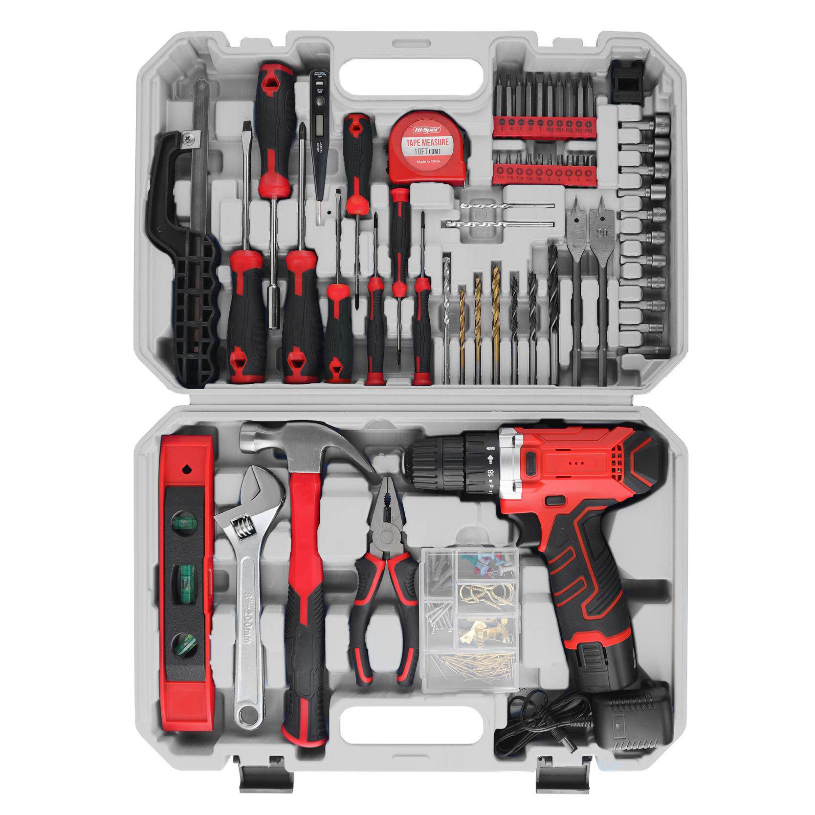 165件套12V手电钻工具箱家用锂电钻多功能手枪钻工具套装