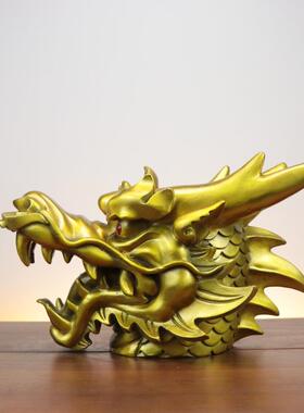 杨铜记大号龙头摆件精工国宝生肖龙首家具铜工艺品铜龙头