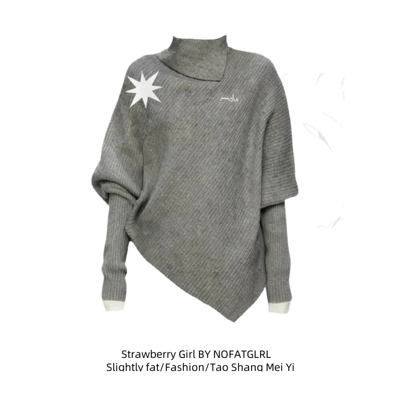 千金风miu系斗篷针织衫女秋冬