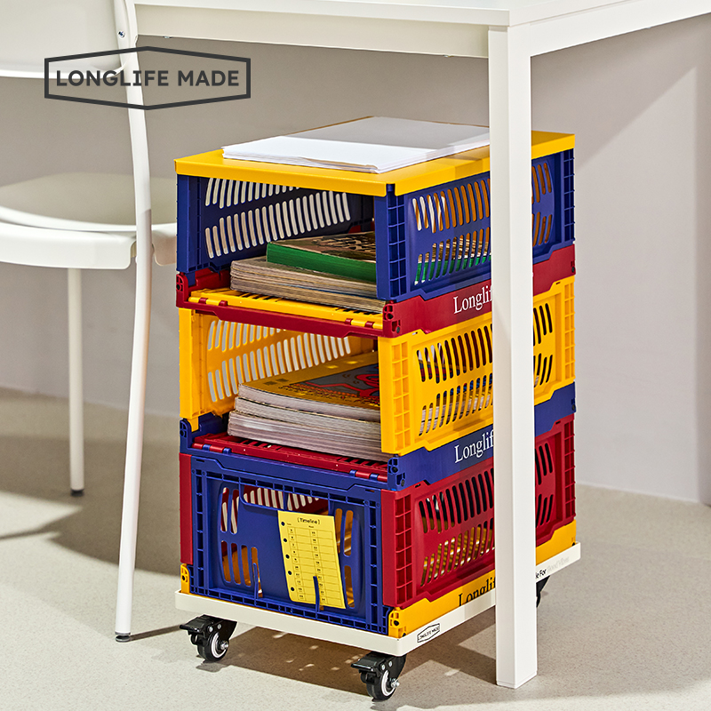 longlife侘寂风可折叠桌面收纳篮