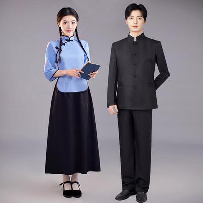 五四青年装学生服装女民国风女装复古中山装男民国时期合唱演出服