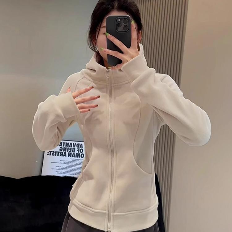 爆款修身收腰双面加绒卫衣外套