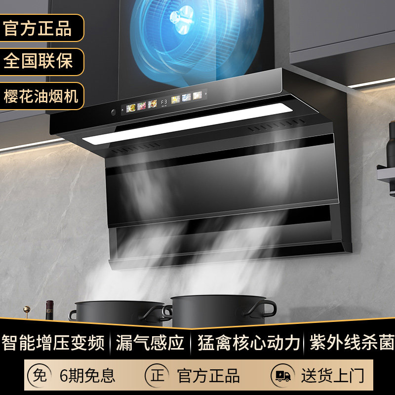 樱花抽油烟机家用厨房自动清洗大吸力农村顶侧双吸烟机燃气灶套餐