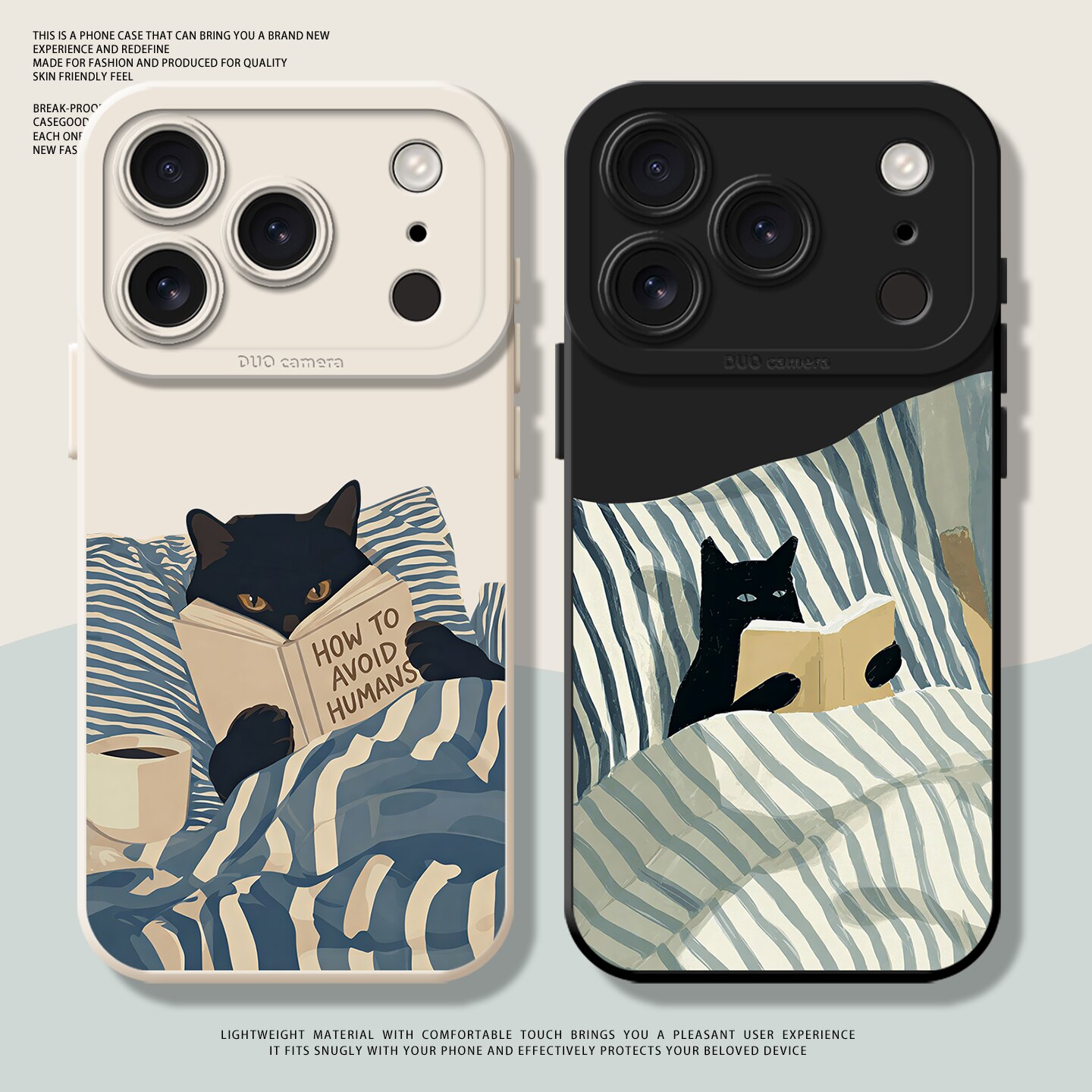 看书黑猫适用苹果17手机壳iphone16promax硅胶15可爱猫咪14plus新款13mini防摔套12情侣11x软壳18卡通xs搞怪8