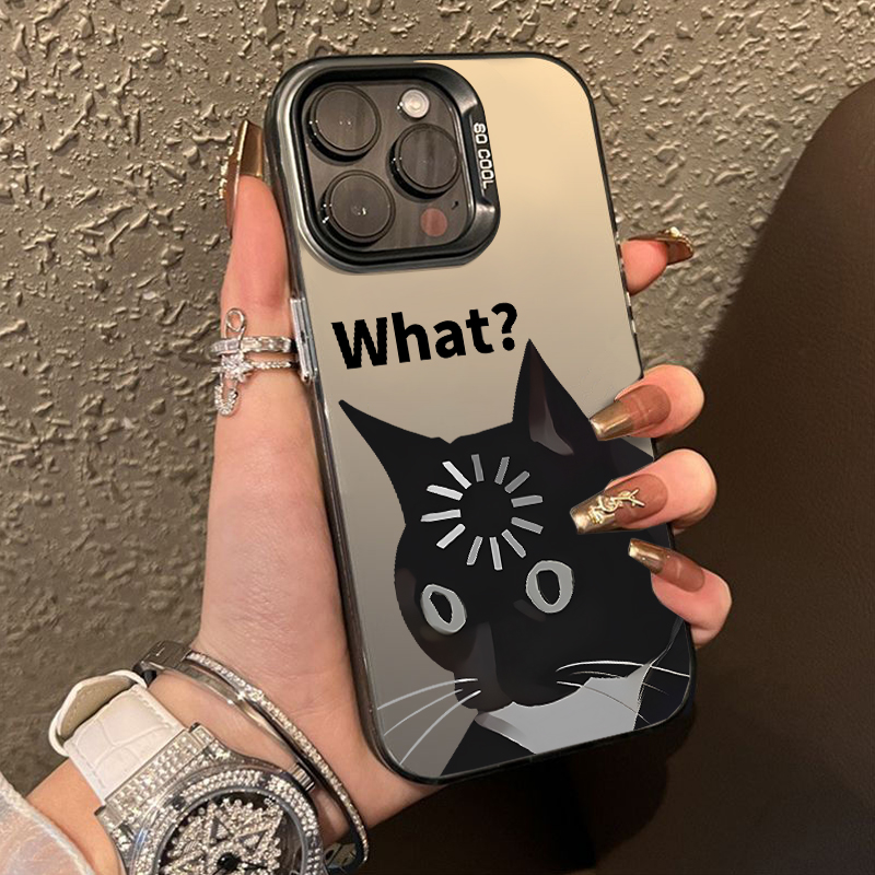 what黑猫适用opporeno13手机壳12/11彩银x300/x9/15/14新款小众findx8spro情侣vivox200promini/s20/s30男生