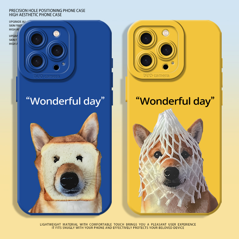 搞怪狗狗柴犬液态硅胶手机壳