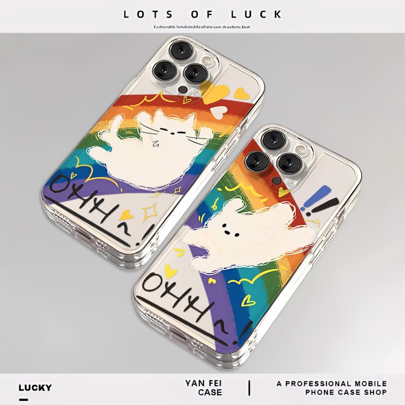 彩虹猫狗适用iqoo13手机壳12透明neo10pro一加13t/ace5小众3女生15趣味oppo新款vivo女款neo9任意机型oneplus