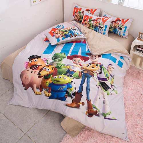 玩具总动员恒温棉四件套1.8米床单被套单人学生宿舍不压边