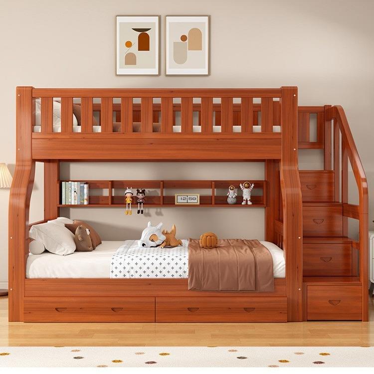 实木上下床高低双层床上下铺木床小户型多功能组合儿童两层子母床