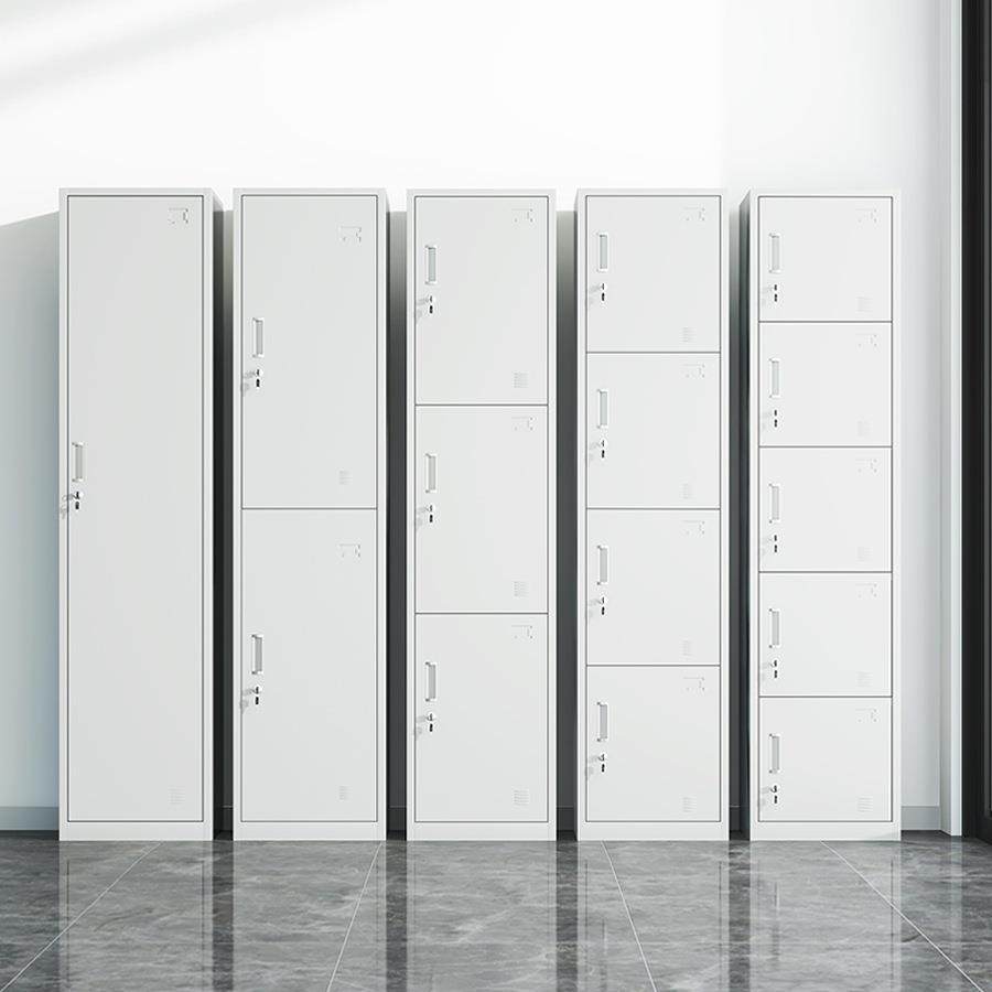 单门更衣柜铁皮柜单人柜员工柜储物柜钢制更衣箱简易小办公衣柜w&