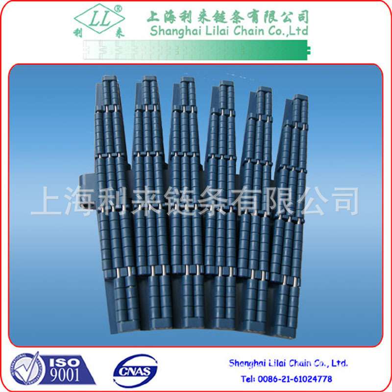 链板带滚珠 带翼蓝色平稳输送 LBP882-TAB-K375  塑料侧滚珠弯链