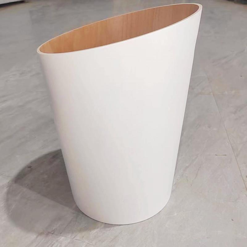 木制垃圾桶家用客厅厨房卧室办公简约圆形无盖花纹垃圾桶多规格选