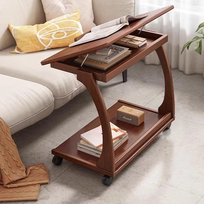 实木沙发边几柜可移动桌子带轮迷你茶几客厅小户型家用方角几茶台