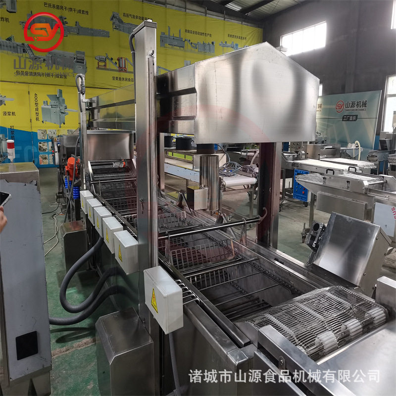 手拿鸡腿面包油炸线自动翻面贝果油炸设备奶香面包油炸机