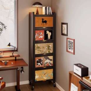 钢制书架一体靠墙可移动儿童家用收纳柜客厅转角书柜落地置物架子