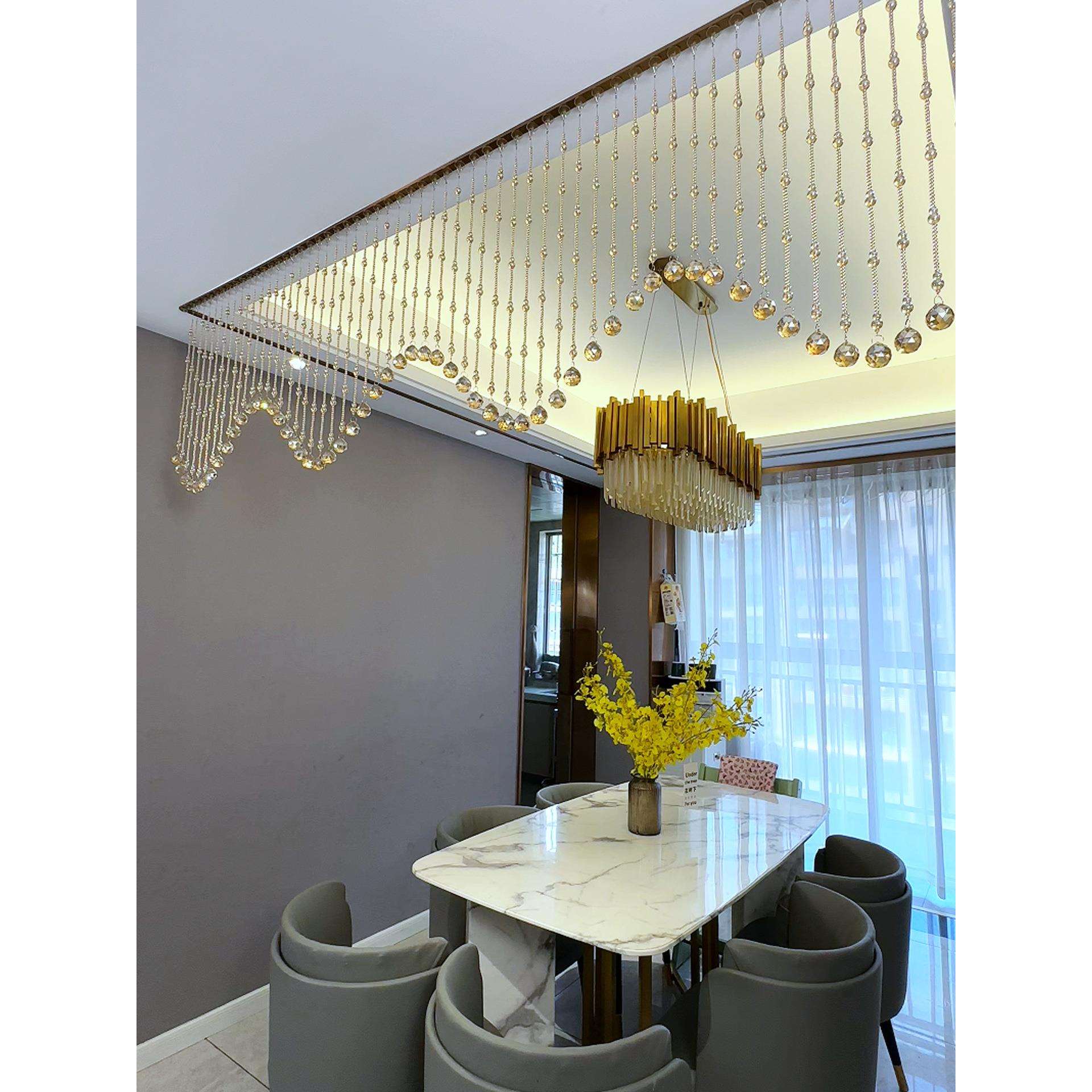 水晶珠帘客厅隔断帘子卧室门帘玄关珠子挂帘吊帘2025年新款免打孔