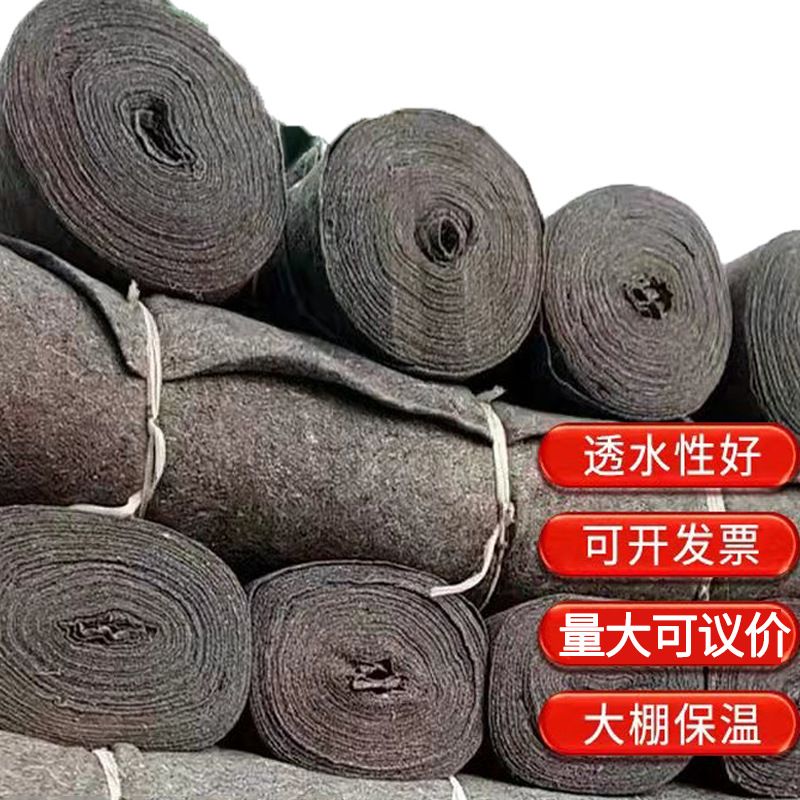 工程布土工布大棚保温棉被防寒毛毡种植保湿黑心棉透水公路养护毯
