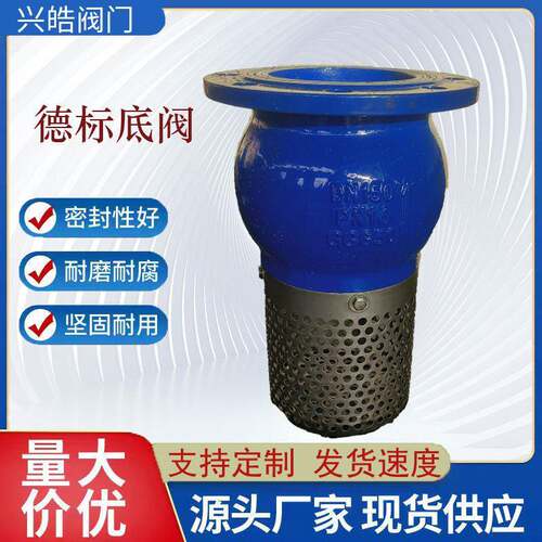 德标底阀H42X法兰带逆止阀球墨铸铁带过滤网水泵吸水过滤底阀