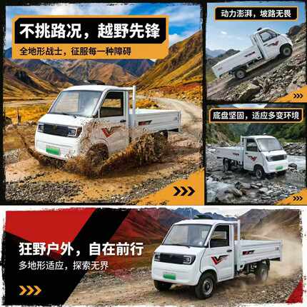 26新款新能源电动皮卡载重四轮代步车老头乐家用拉送货车家用商用