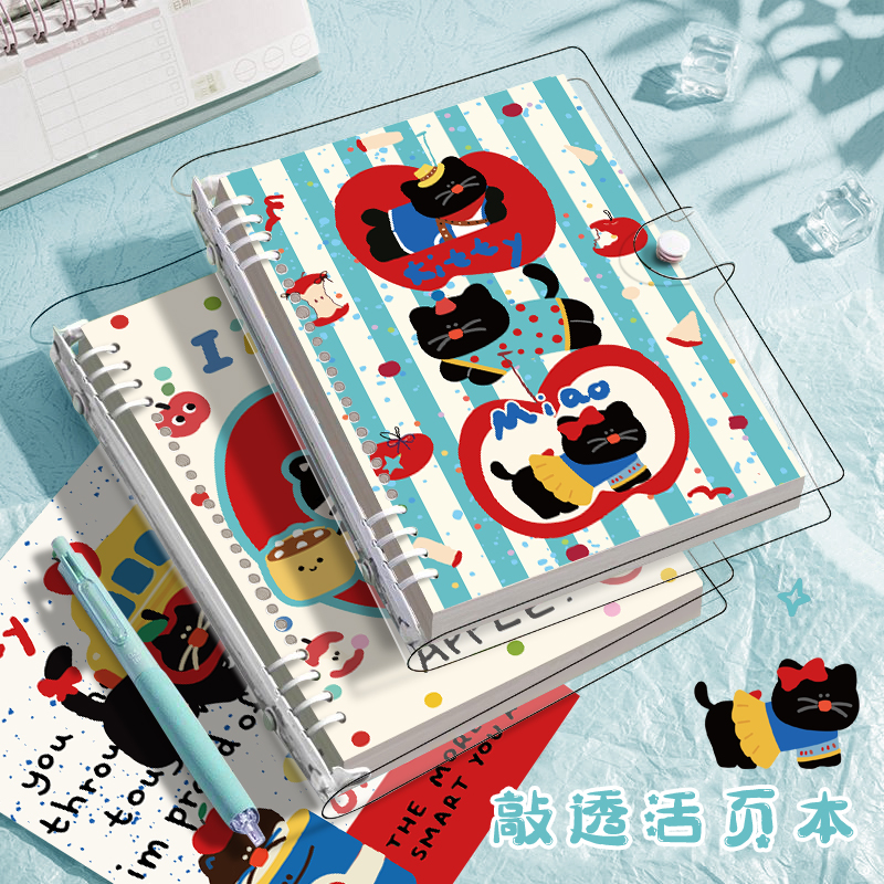 PVC软壳透明活页本不硌手笔记本