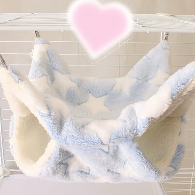 超舒服小宠蜜袋鼯仓鼠夹层吊床 悬挂式松鼠睡袋双层保暖加绒吊床