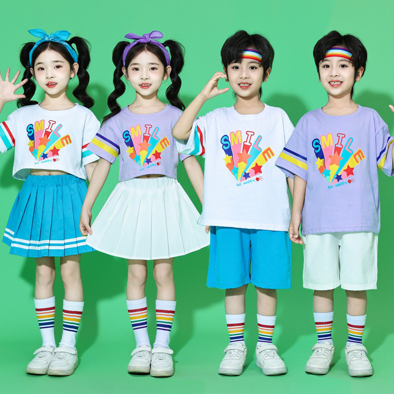 六一表演服街舞套装男女童啦啦队演出服小学生运动会酷潮开幕式