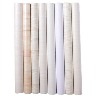 白色木纹贴纸自粘仿木防水家具柜子桌面贴皮贴膜木板遮丑墙纸墙贴