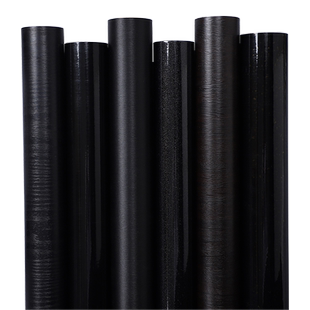 黑色家具翻新贴纸防水衣柜柜子墙纸自粘桌子桌面贴遮光不透底玻璃