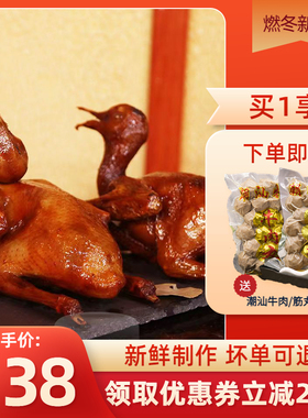 【冷运 下单即送牛肉丸2包】4只脆皮乳鸽熟食即食红烧乳鸽子