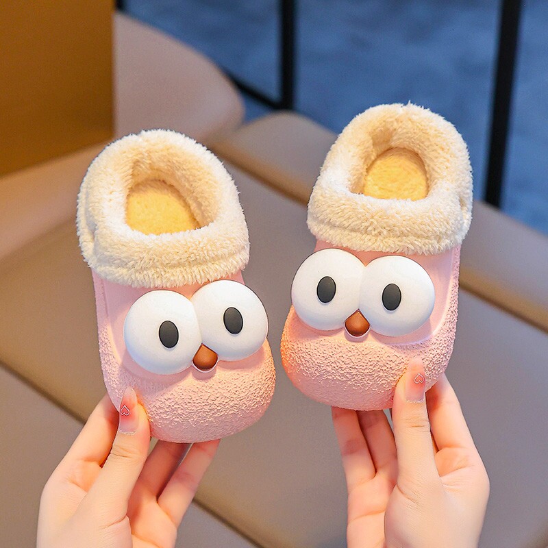 搞怪儿童棉拖鞋女宝拖鞋室内防滑网红秋冬天女孩防水亲子宝宝拖鞋