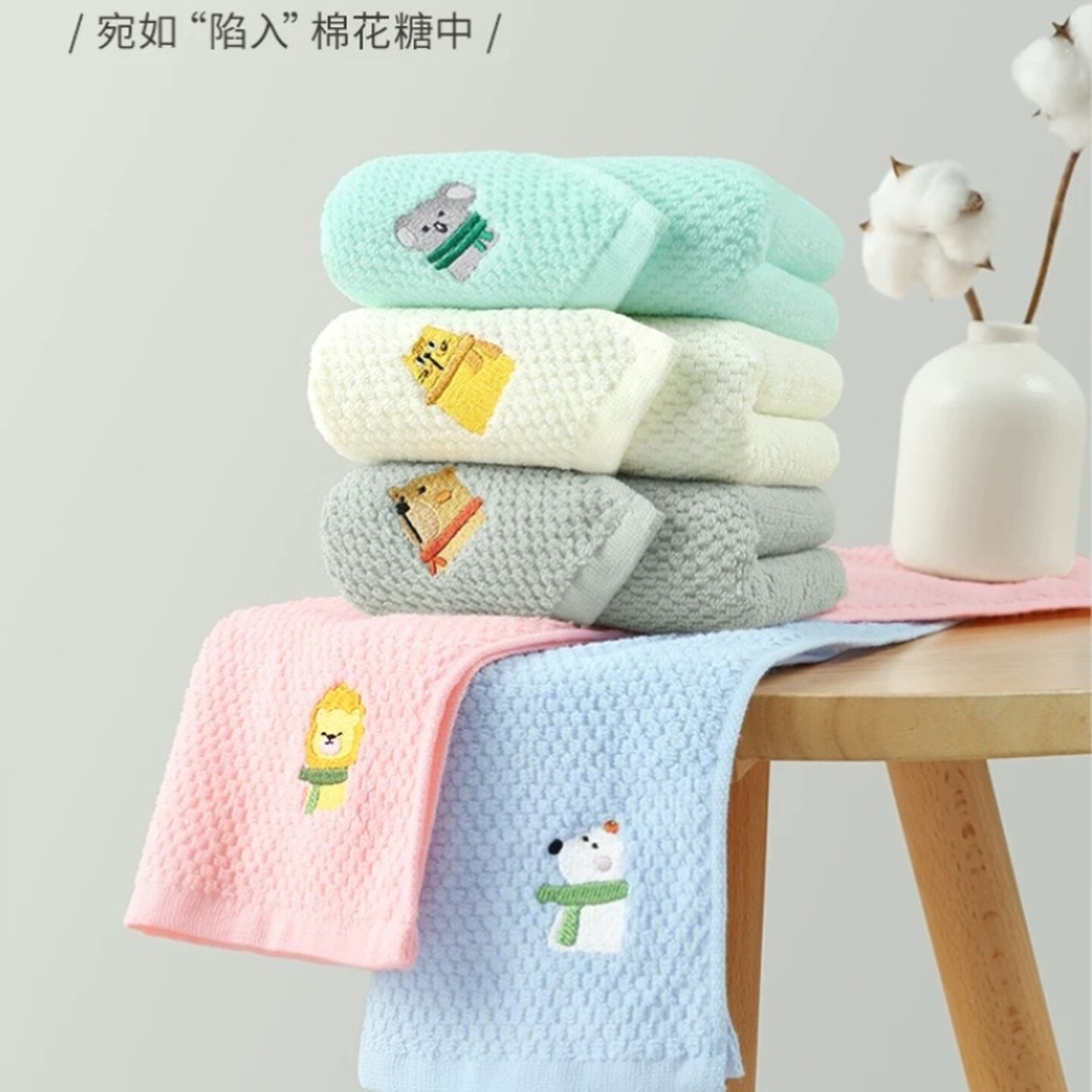 儿童毛巾纯棉洗脸专用口水巾婴幼儿宝宝洗澡小方巾女男童家用毛巾