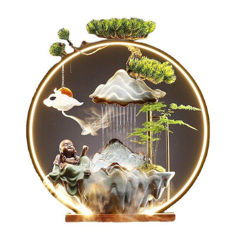 旺铺开业礼品流水生财摆件客厅假山循环水公室桌面招财创意喷泉