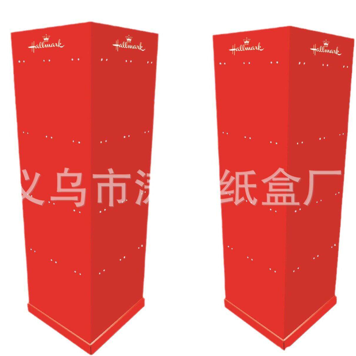 厂家供应超市纸展示架落地式红包纸货架红包纸堆头纸板展示架