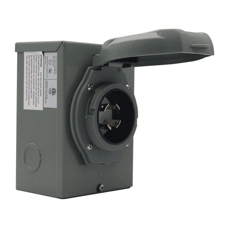 新品美标户外防水插座四芯30A125V房车配件充电桩插座PowerBox