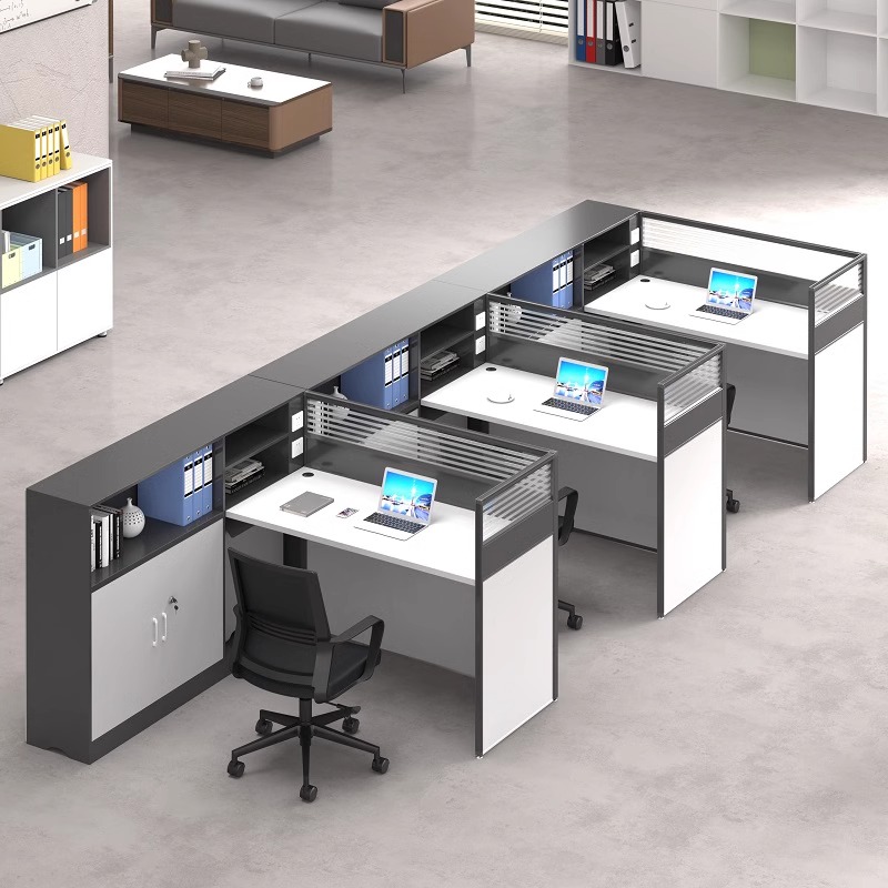 办公室办公桌职员桌椅组合简约现代屏风4/6人多位财务桌办公家具