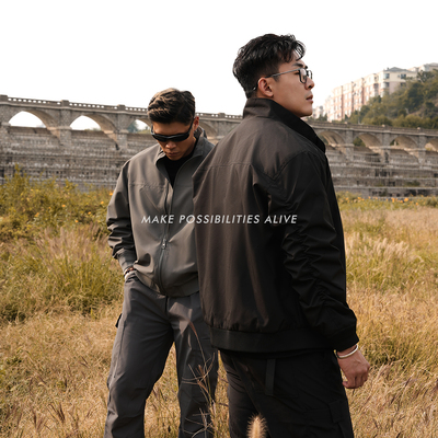 美式机能风工装宽肩夹克