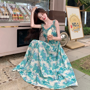 现货 209-3253-P135-K198气质小碎花百搭无袖连衣裙图片