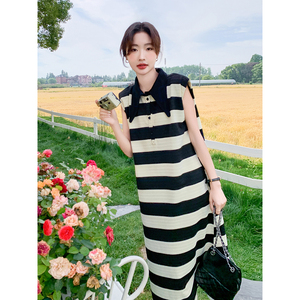 现货，B191K796P95K138条纹polo连衣裙女夏装新款气质图片