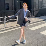 灰色西装套装女秋季2025新款短裙小个子短款穿搭一整套职业两件套，女装运动套装，浙宝210（原浙宝191）