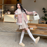 现货主推皮毛一体加厚粉色翻领191-K6361-P195-K288，女装皮草，浙宝210（原浙宝191）