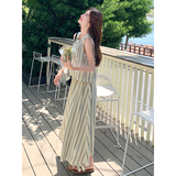 松弛感穿搭一整套女夏季2025新款今年流行无袖条纹露背上衣半身裙，女装运动套装，浙宝210（原浙宝191）