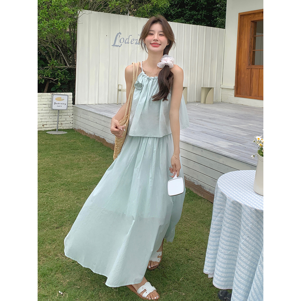 现货209--791-P120-K178吊带背心夏装新款高腰半身裙两件套套装，女装运动套装，浙宝210（原浙宝191）