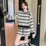 条纹卫衣短裙女春秋时尚洋气时髦裙气质韩版高级感，女装运动套装，浙宝210（原浙宝191）