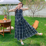 209-3260-P135-k198复古欧版宽松黑白格配包包连衣裙，女装连衣裙，浙宝210（原浙宝191）