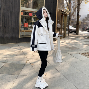 推白鸭绒内胆两件套羽绒派克服防风冲锋衣 B191-23229-P278-K418图片